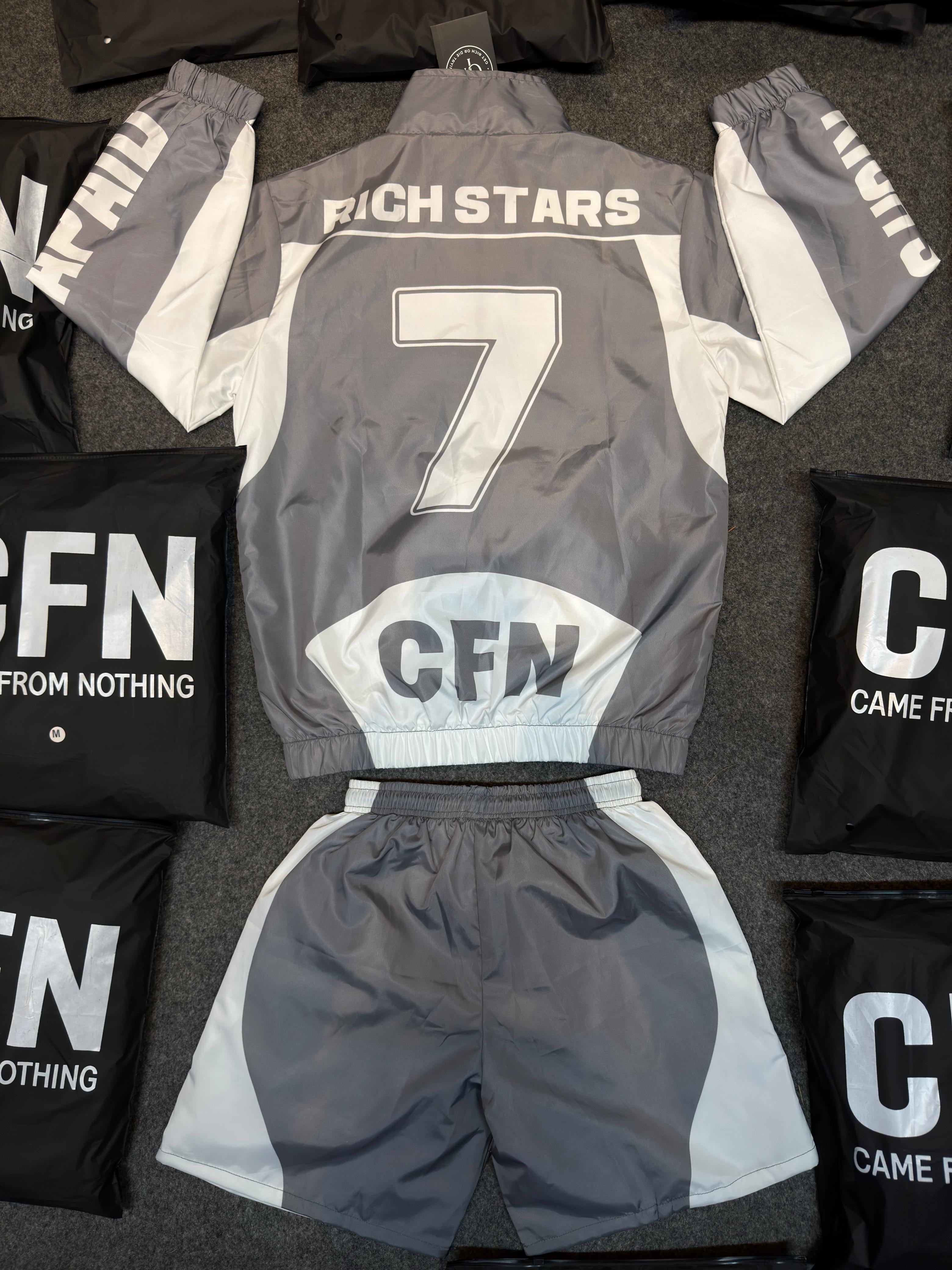 Grey & White RichStar Windbreaker Sets