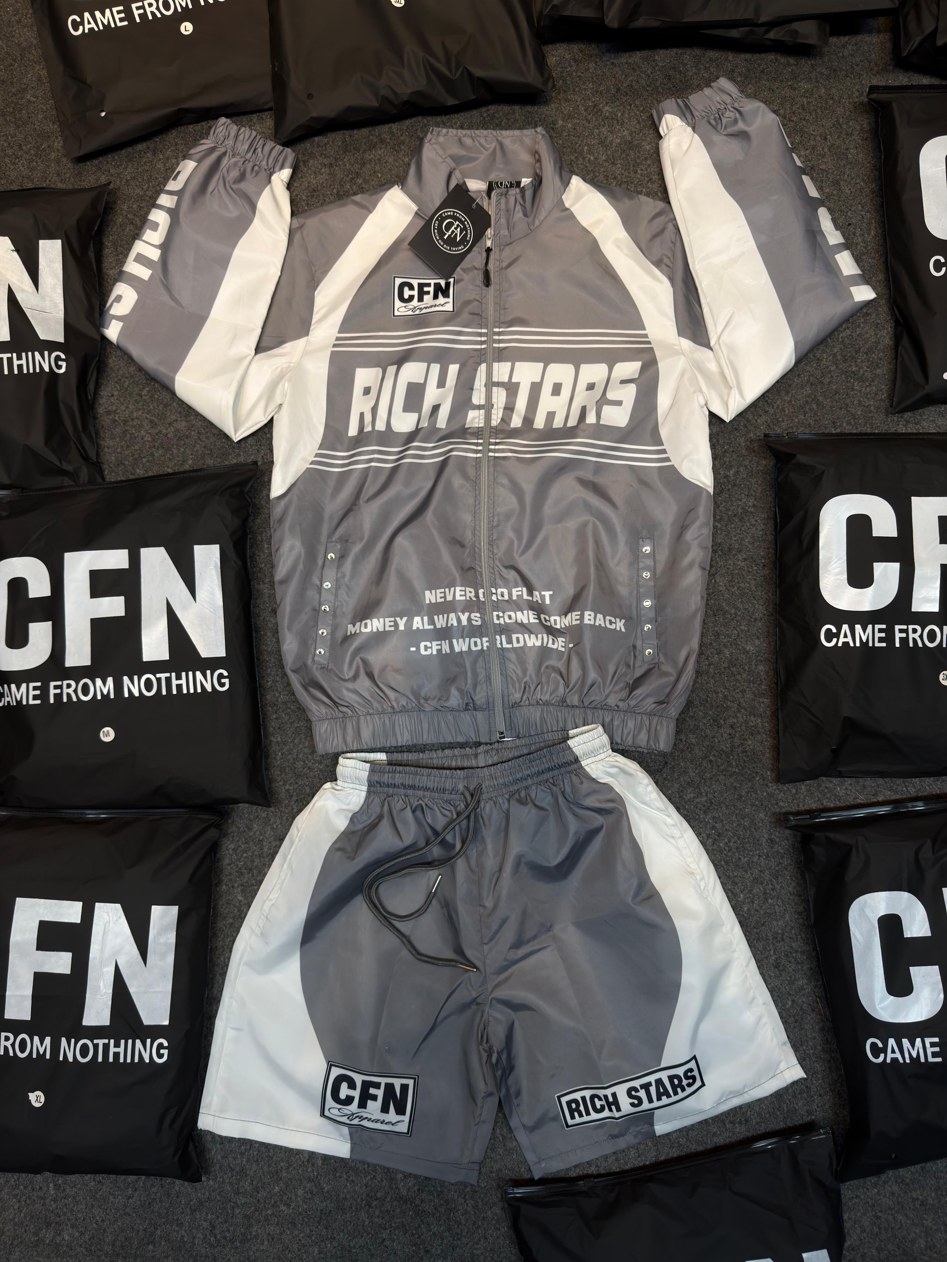 Grey & White RichStar Windbreaker Sets