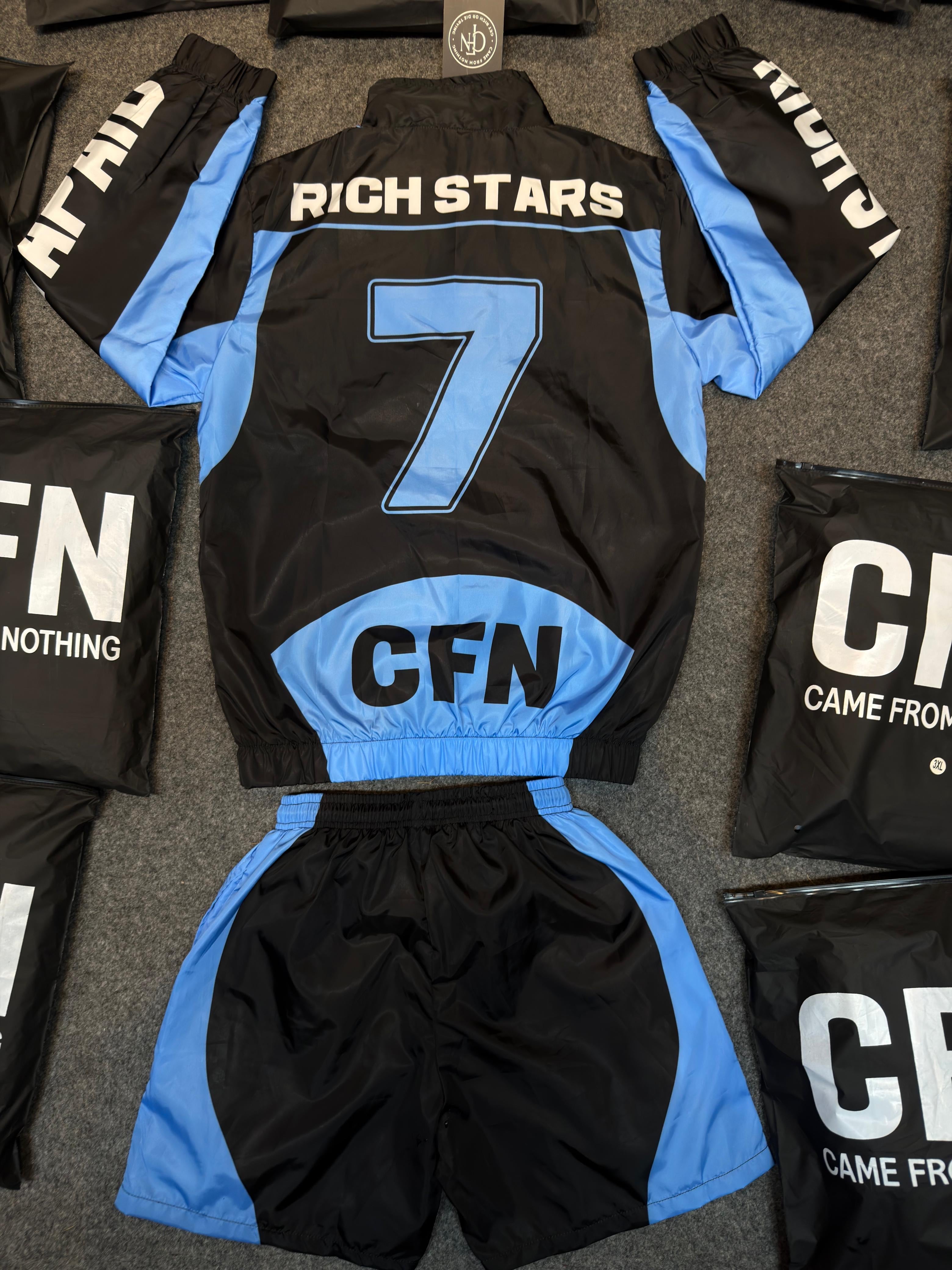 Black & Blue RichStar Windbreaker Sets